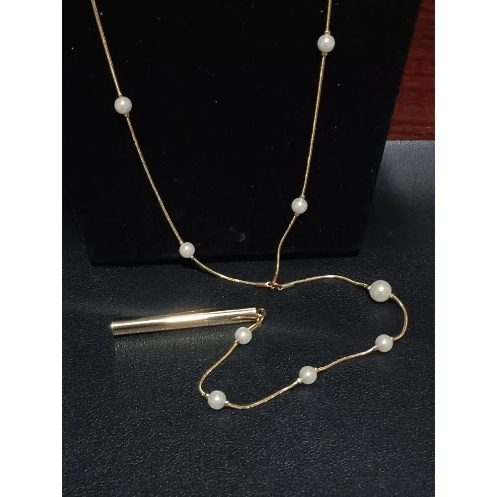 INC INTERNATIONAL CONCEPTS Gold-Toned Chain w/ Floating Faux Pearls, 26